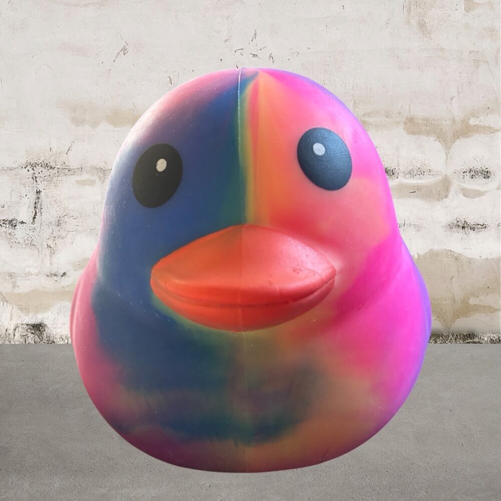 Sunny Days Jumbo Squeezy Duck XL Tie Dye Squishy Sensory Fidget NWT